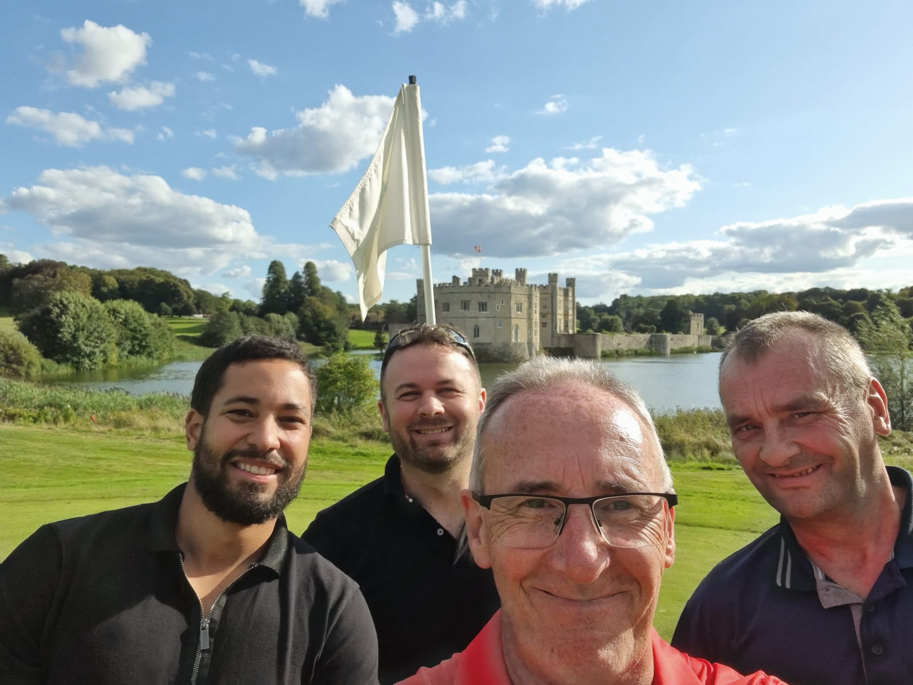 Happy golfers at the 'most beautiful castle in the world'